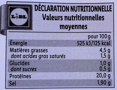 Jambon Traditionnel - Nutrition facts - fr
