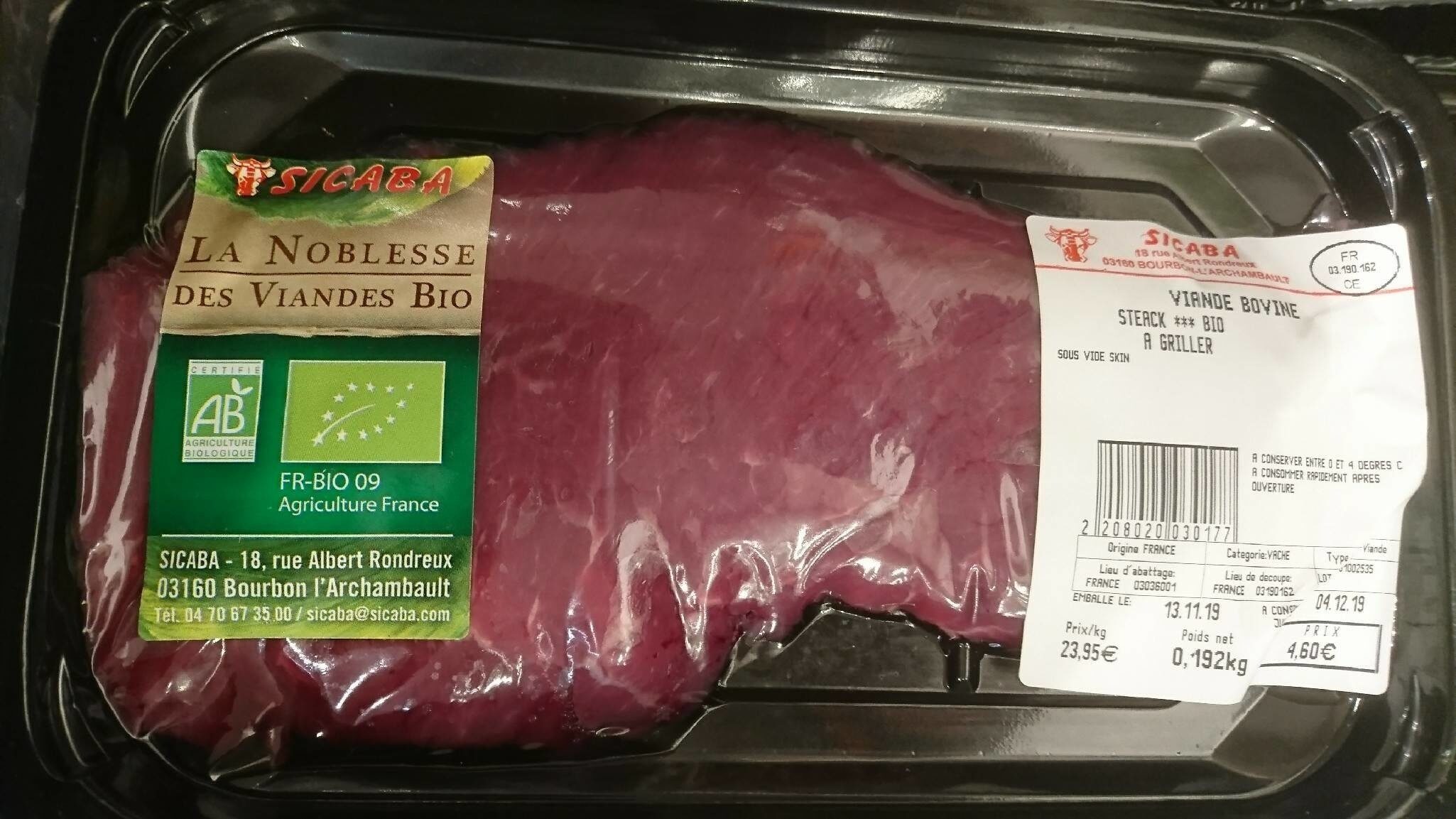 Viande bovine steaks à griller - Product - fr