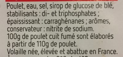 Poulet cuit fumé - Ingredients - fr
