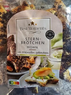 Sternbrötchen Mohn