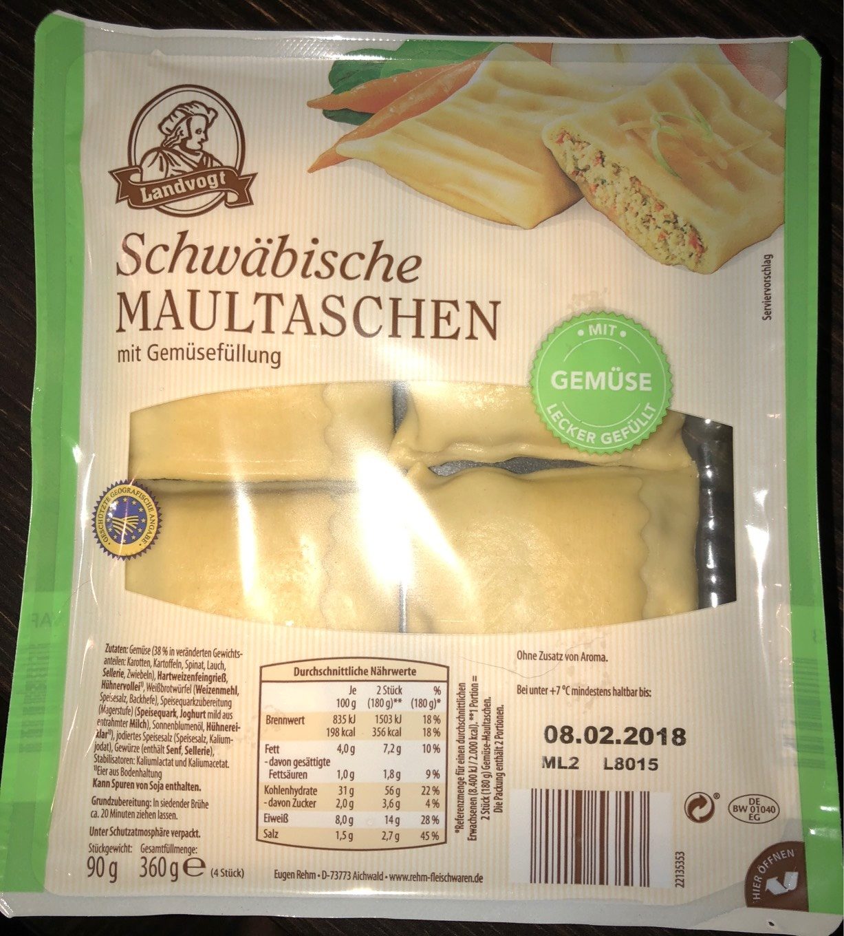 Landvogt Gemüse Maultaschen - Product - de