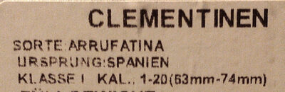 Clementinen - Ingredients - de