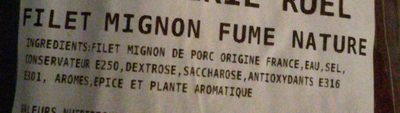 Filet mignon fumé nature - Ingredients - fr
