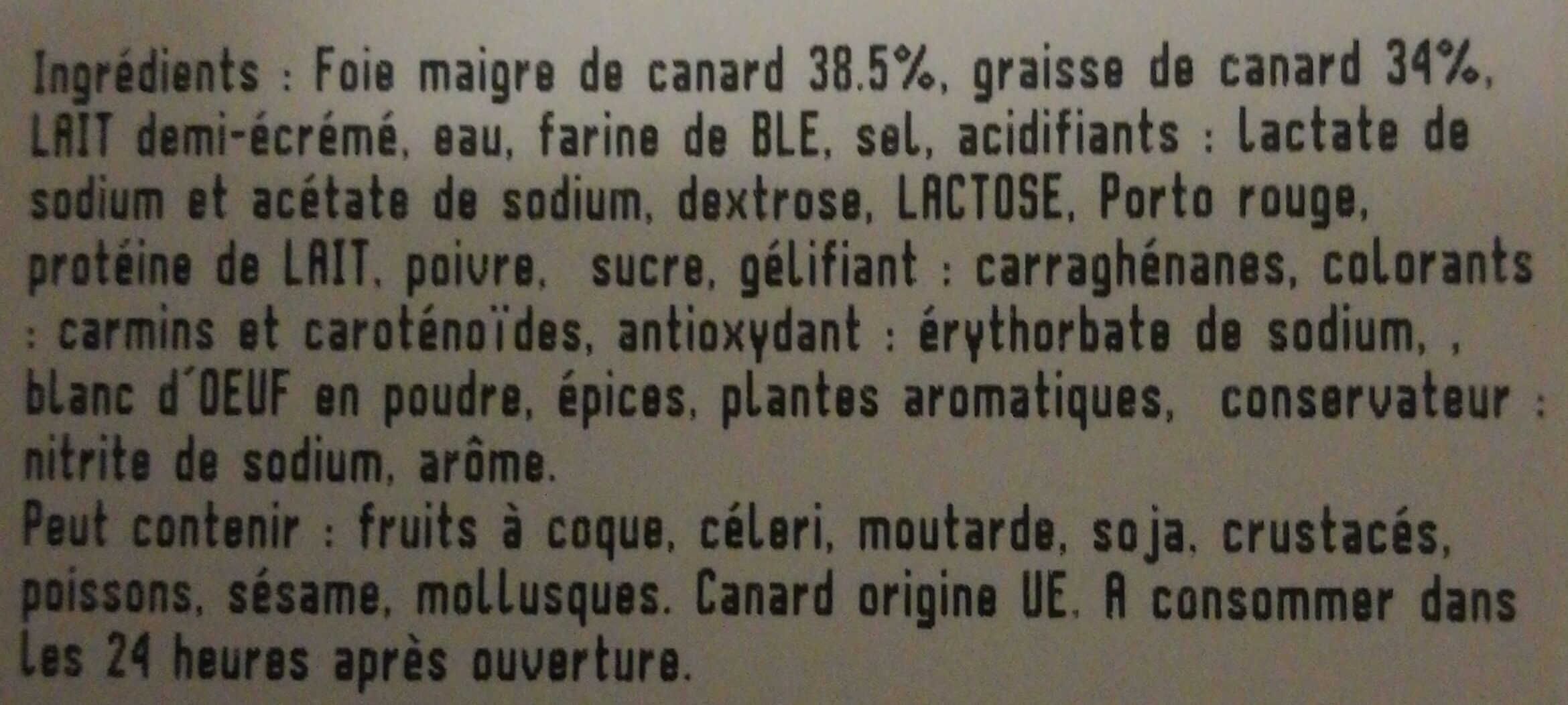 Mousse pur canard - Ingredients - fr