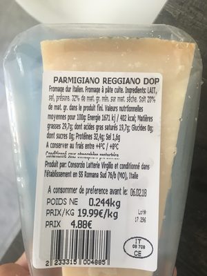 Parmigiano reggiano - Ingrédients
