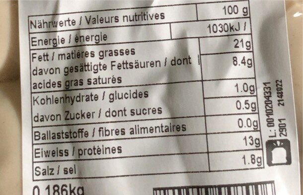 Cipollata - Valori nutrizionali - fr
