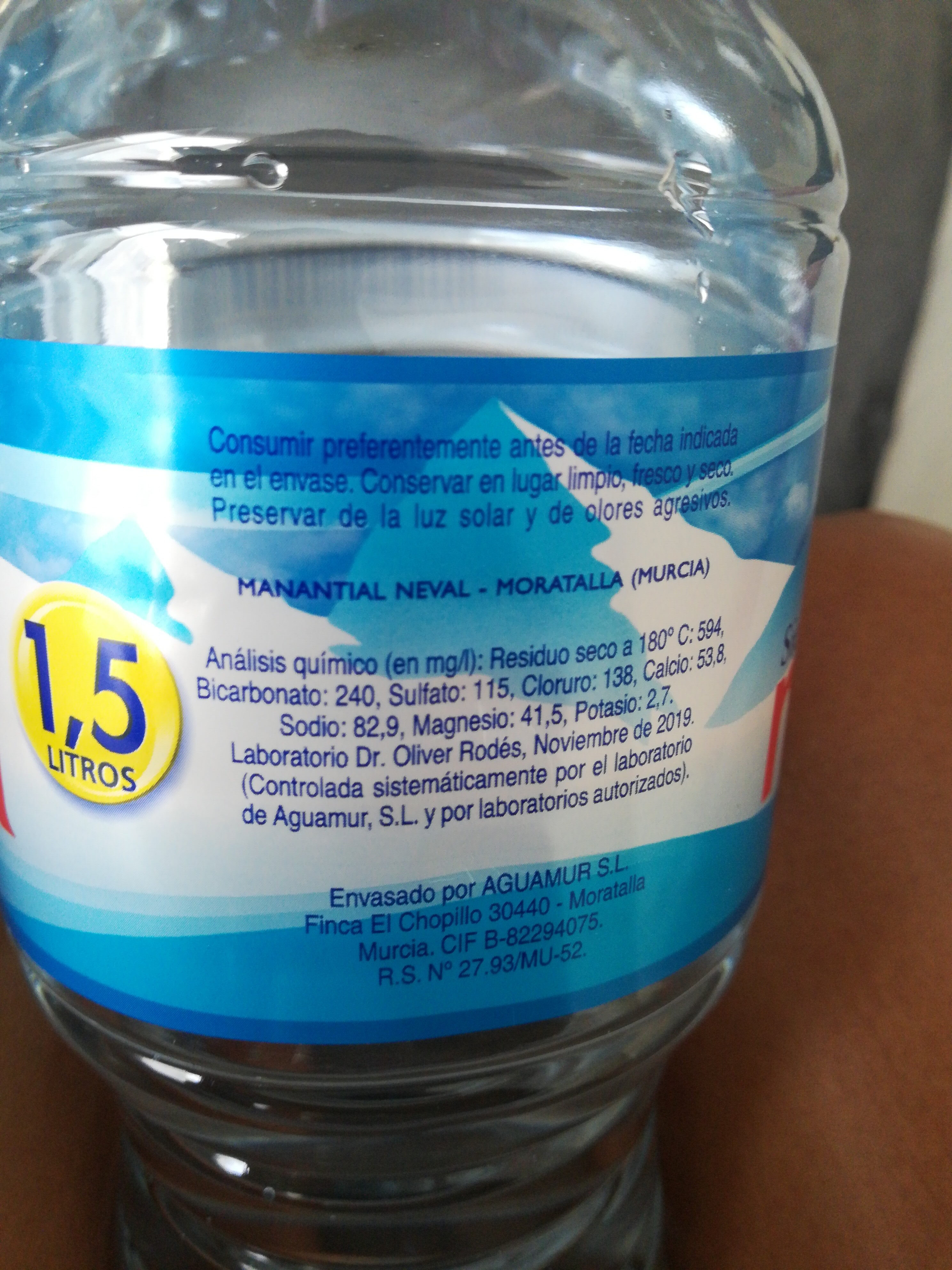 agua mineral natural - Ingredientes