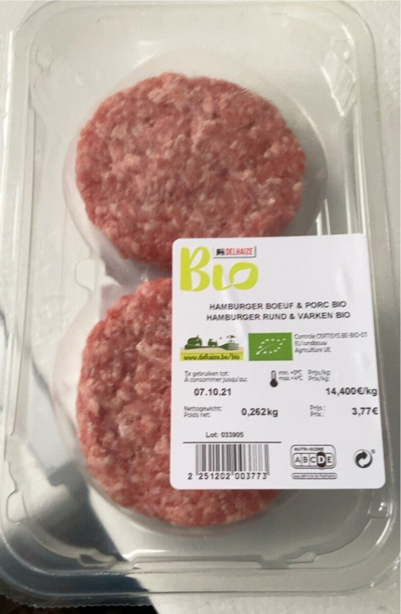 Hamburger boeuf et porc bio - Produit