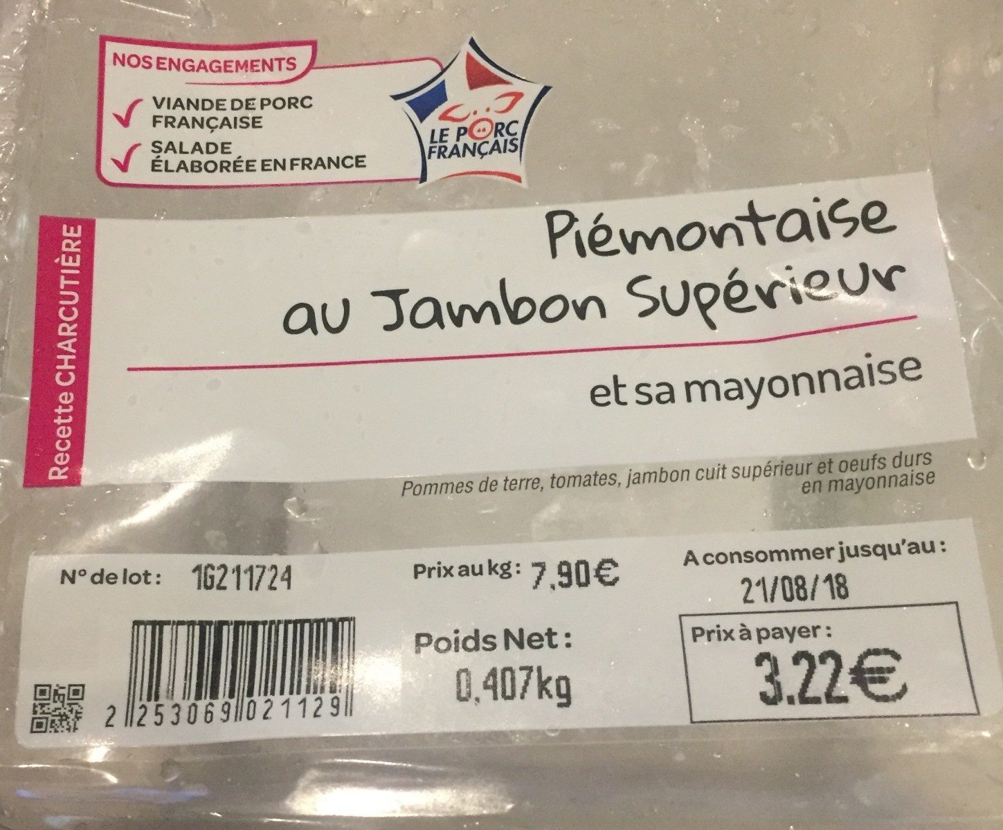 Piémontaise au jambon Supérieur - Produit
