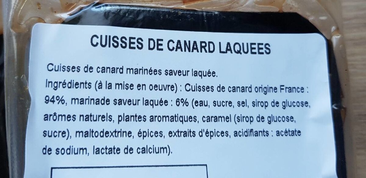 Cuisses de canard laqué - Ingredients - fr