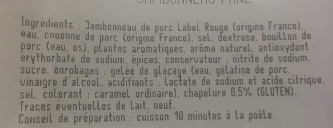 Jambonneau pané - Ingredients - fr