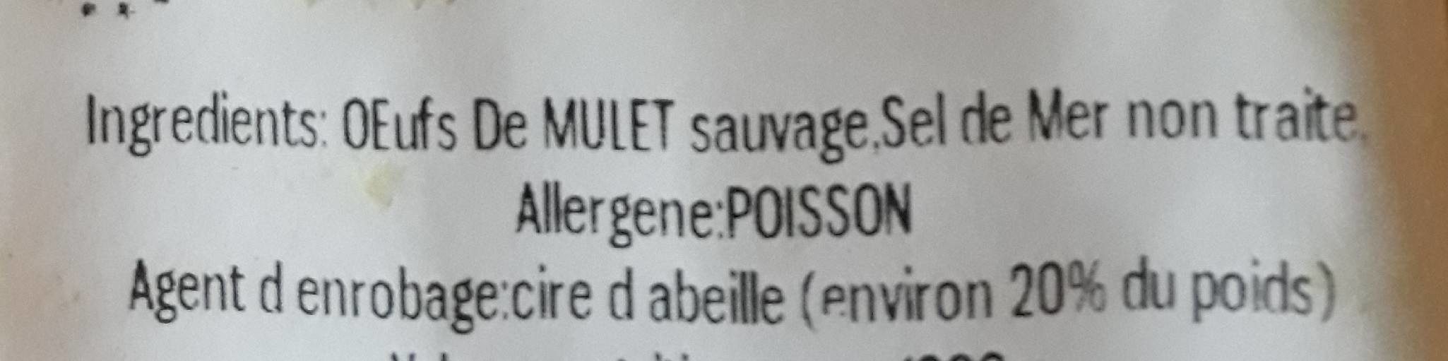 Poutargue yellow - Ingredients - fr