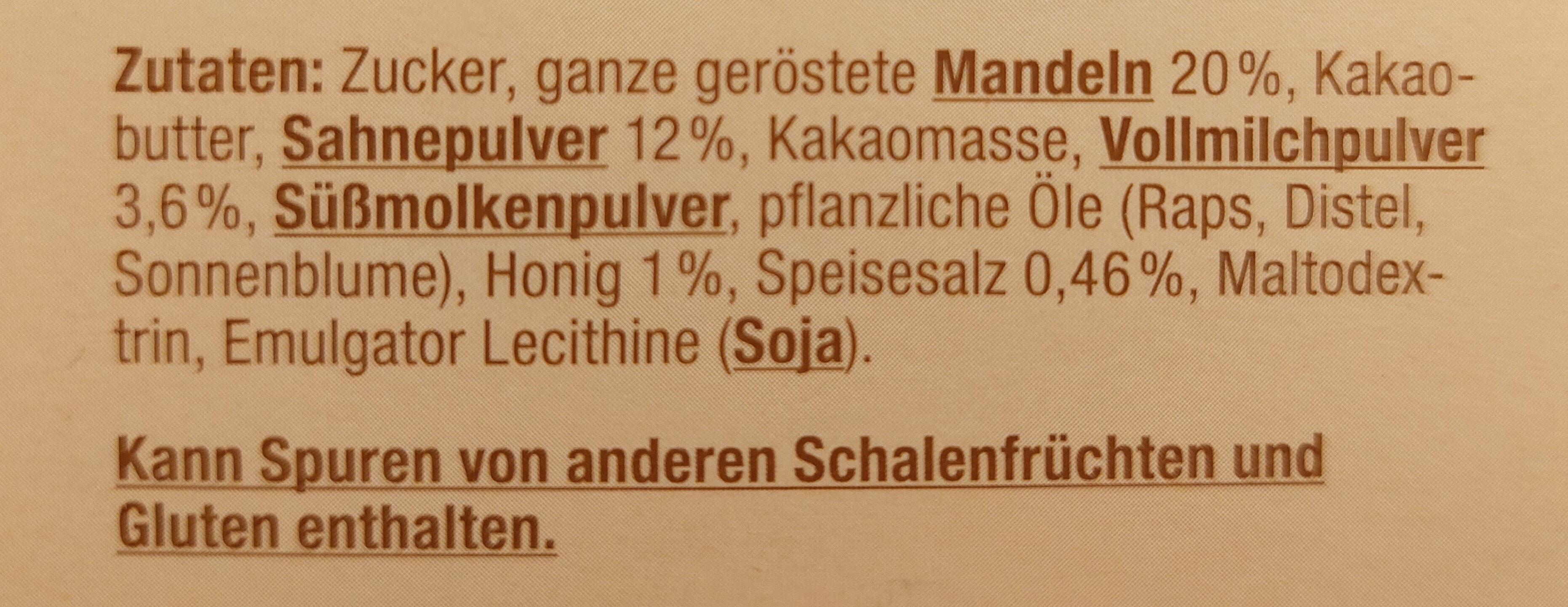 Honig-Salz-MANDEL - Zutaten