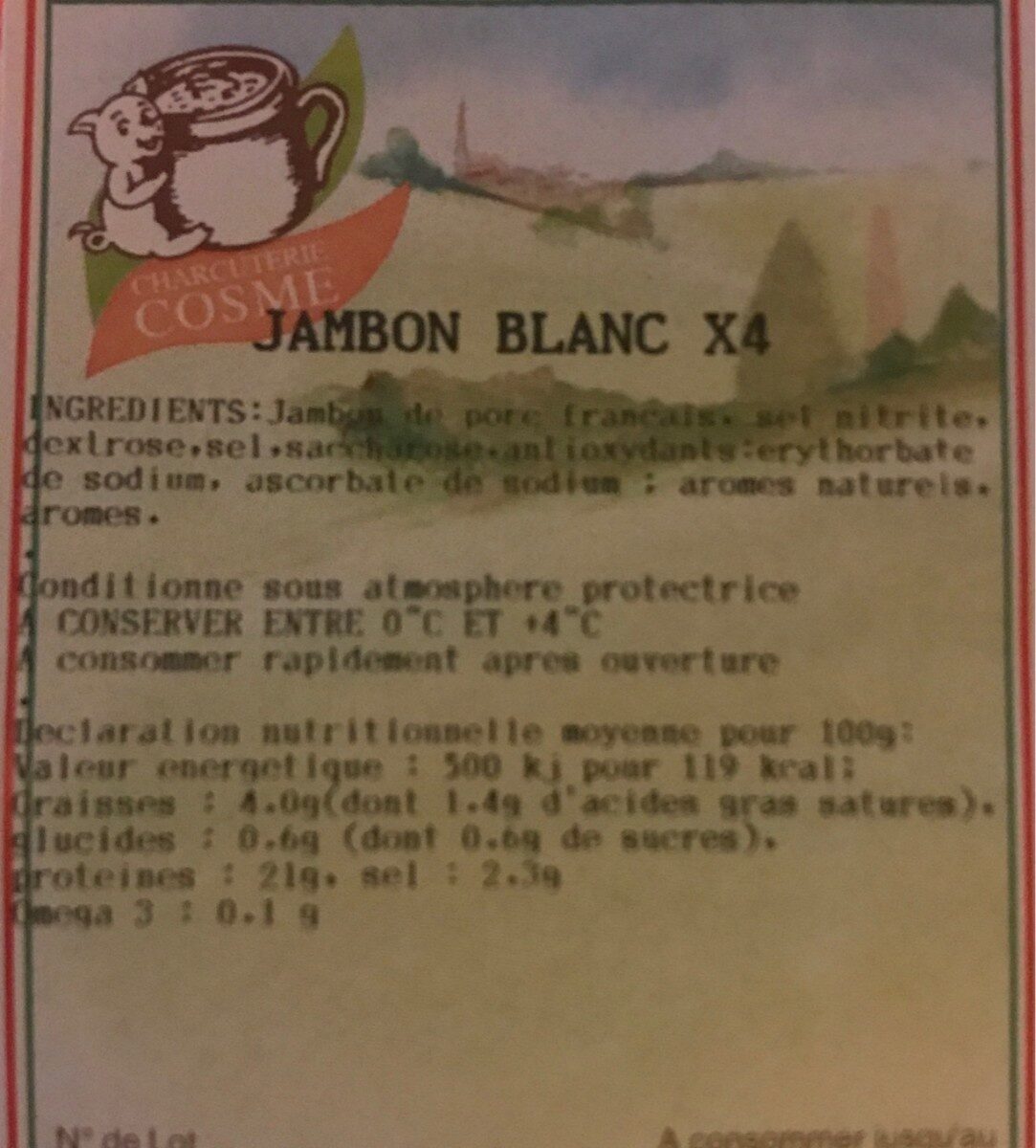 Jambon Blanc - Ingredients - fr