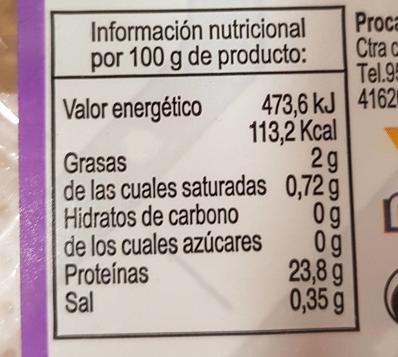 Filete de pechuga de pavo - Nutrition facts - es