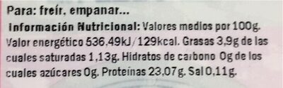 Filetes de magro jamon - Nutrition facts - es