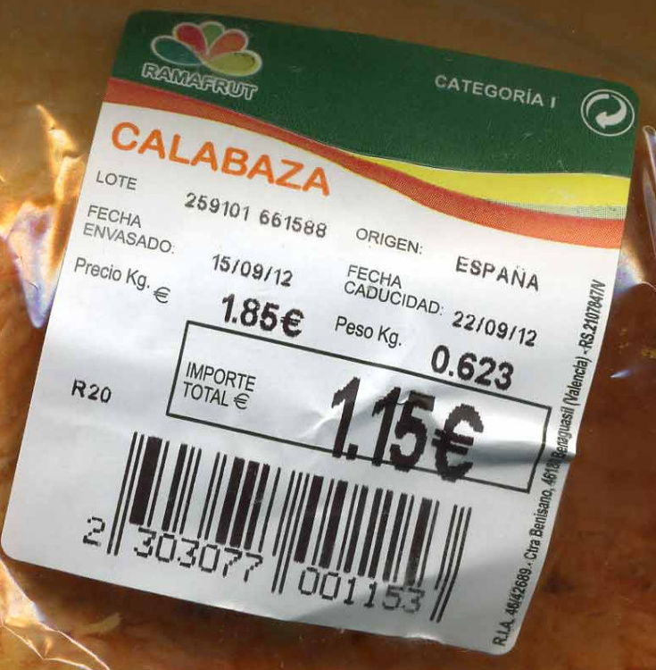 Calabaza - Ingredientes