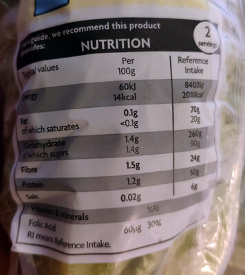 British little gem lettuce - Nutrition facts