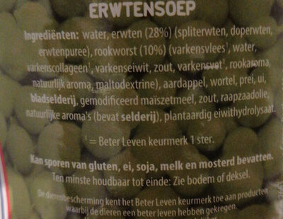 Hollandse erwten soep - Ingrediënten