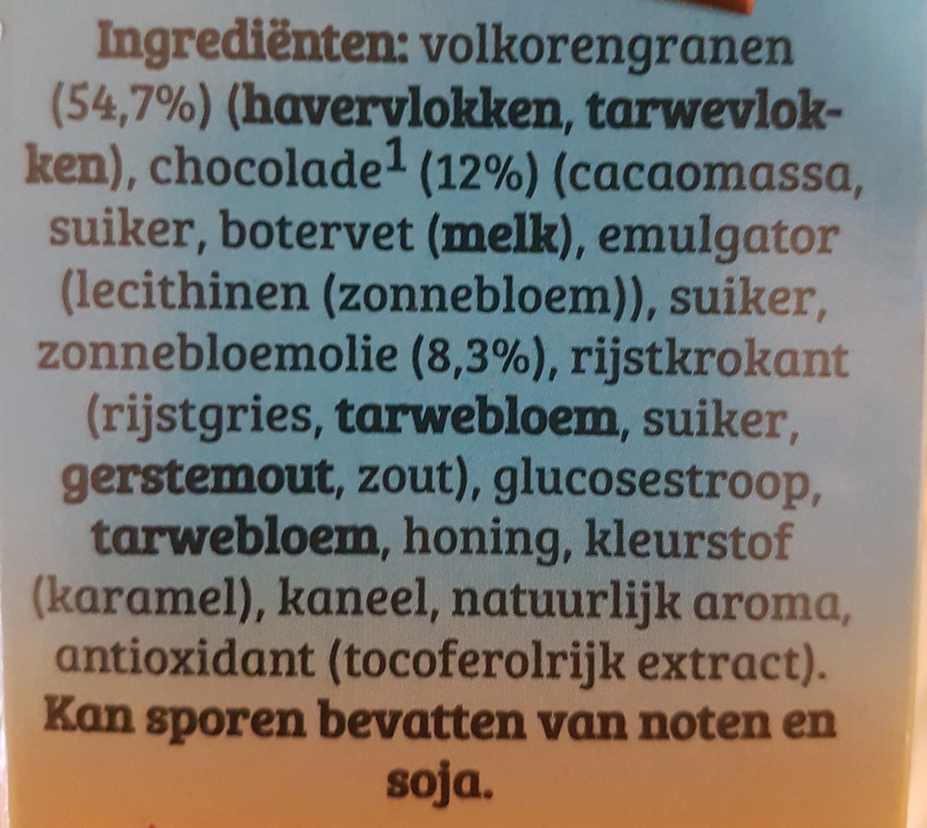 Krokante Muesli chocolade - Ingrédients - nl