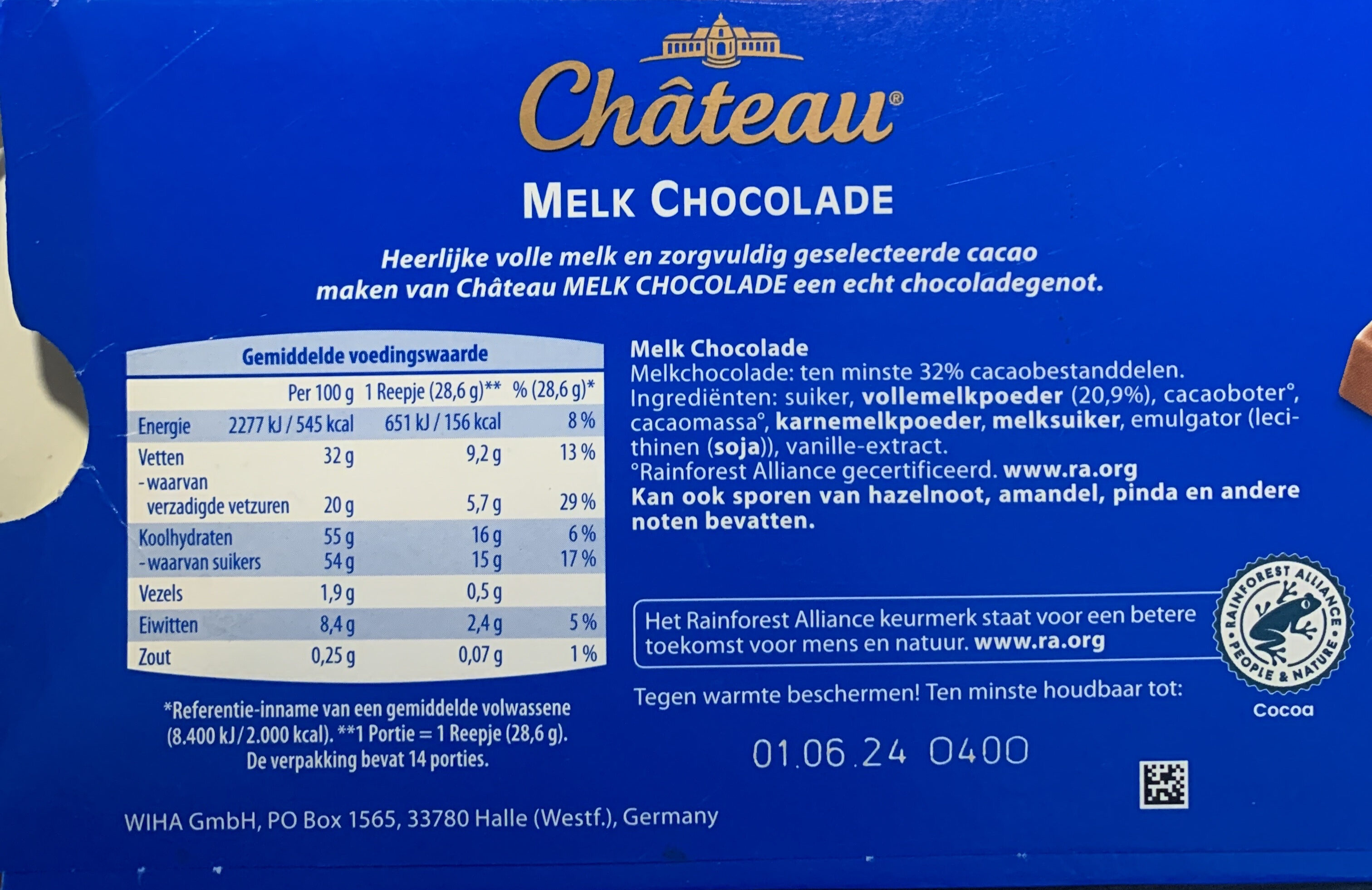 Château milk chocolate - Ingrédients