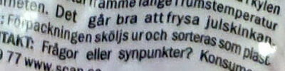 Färdigkokt Julskinka - Recycling instructions and/or packaging information