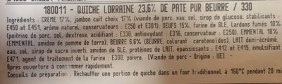 Quiche Lorraine - Ingredienser - fr