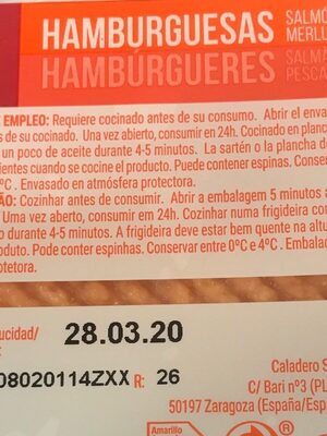 Hamburguesas Salmón y Merluza - Producto