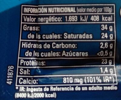 Queso semicurado - Nutrition facts - es