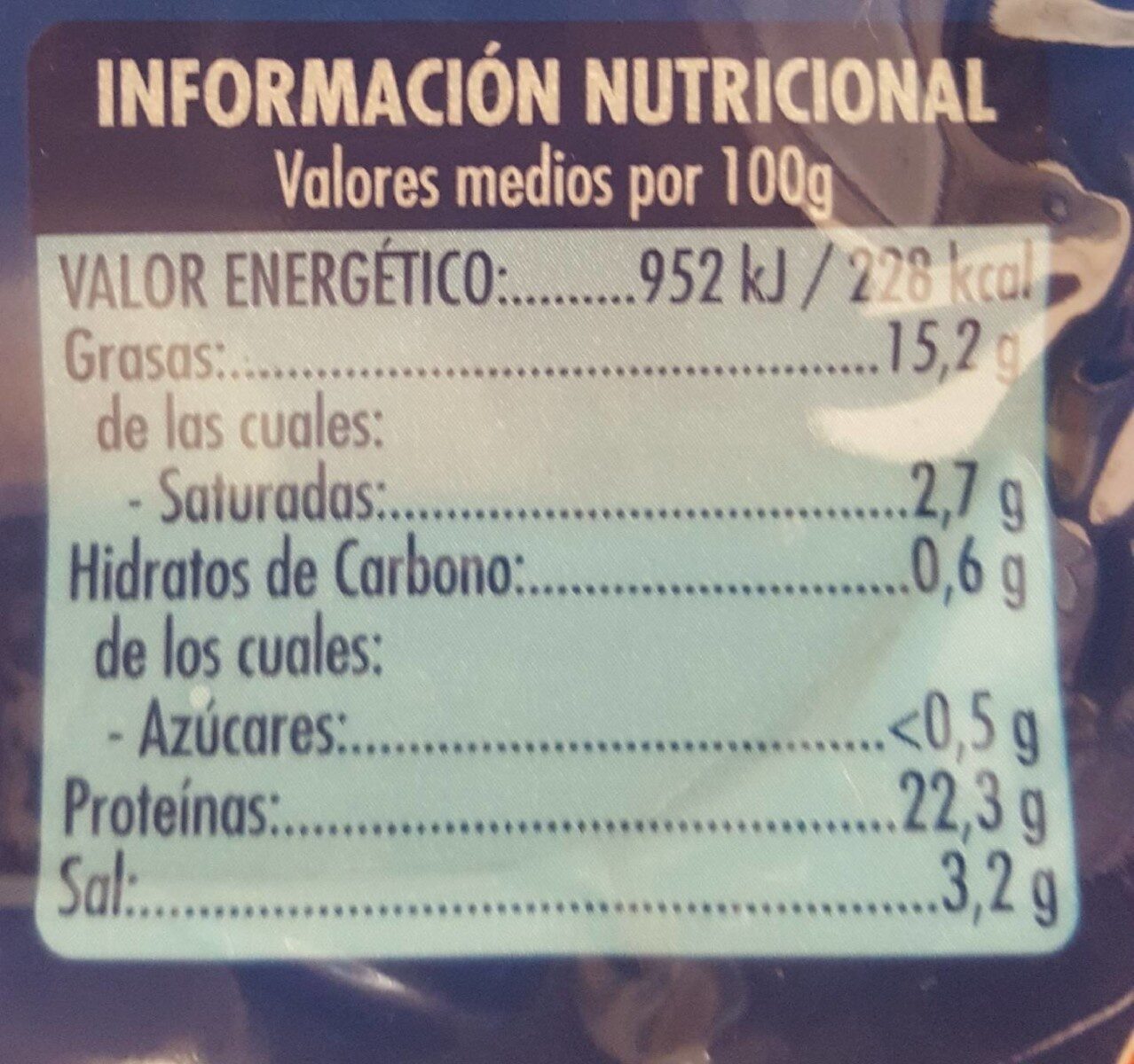 SALMÓN AHUMADO - Informació nutricional - es