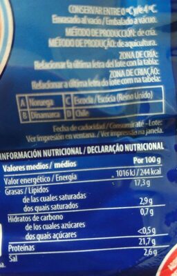 Salmón Ahumado - Nutrition facts - es