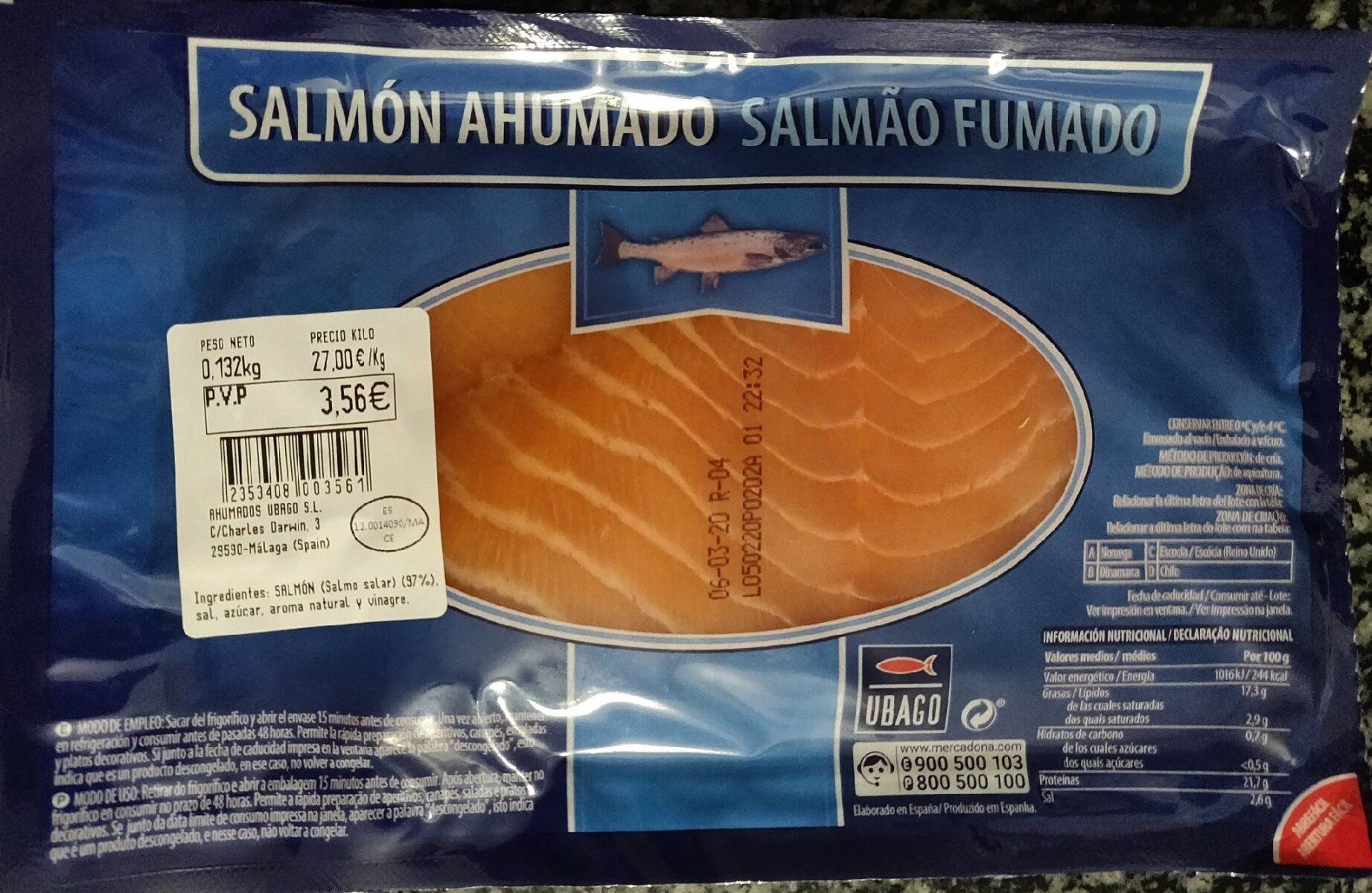 Salmon ahumado - Producte - es