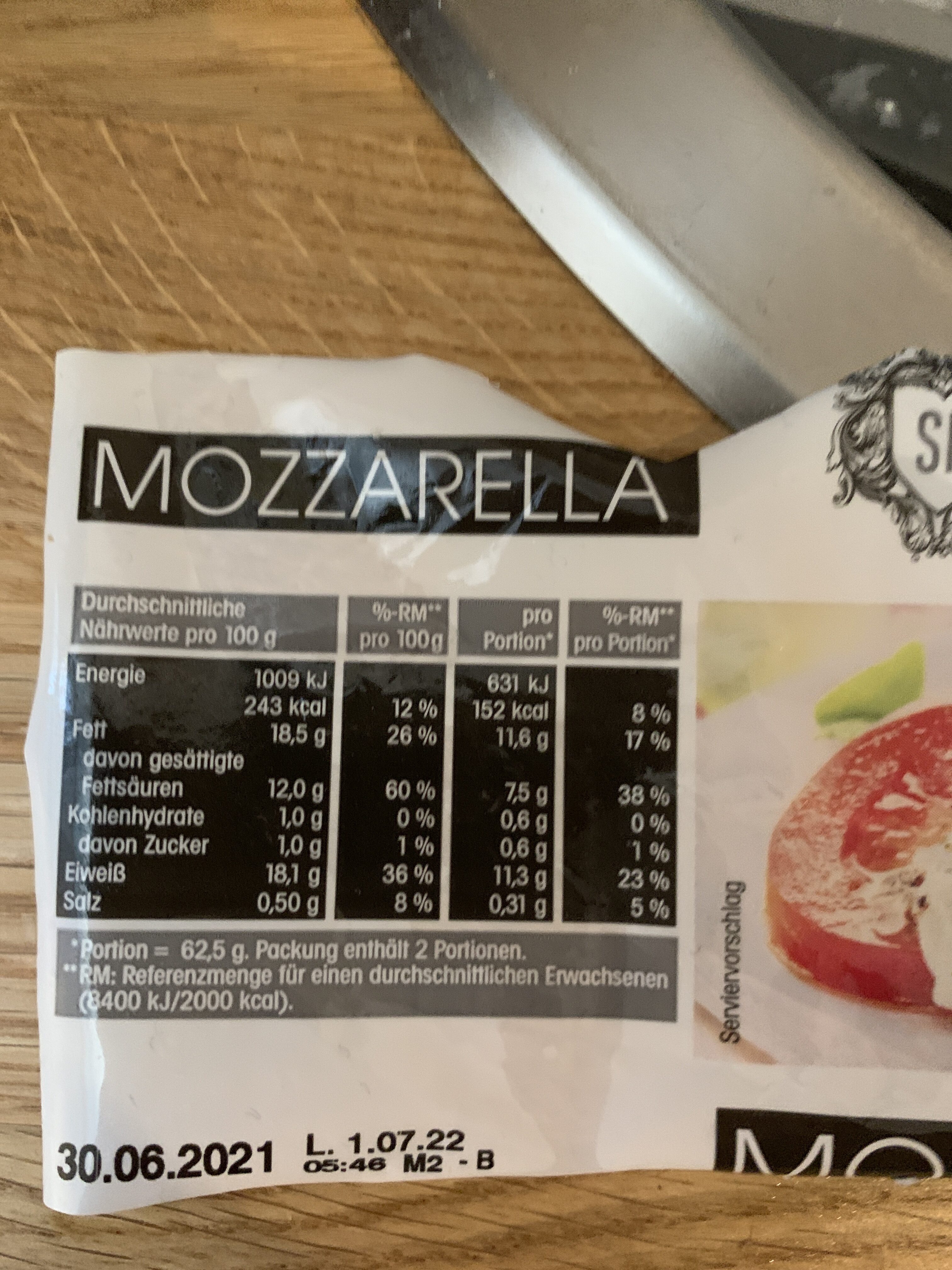 Mozzarella - Zutaten