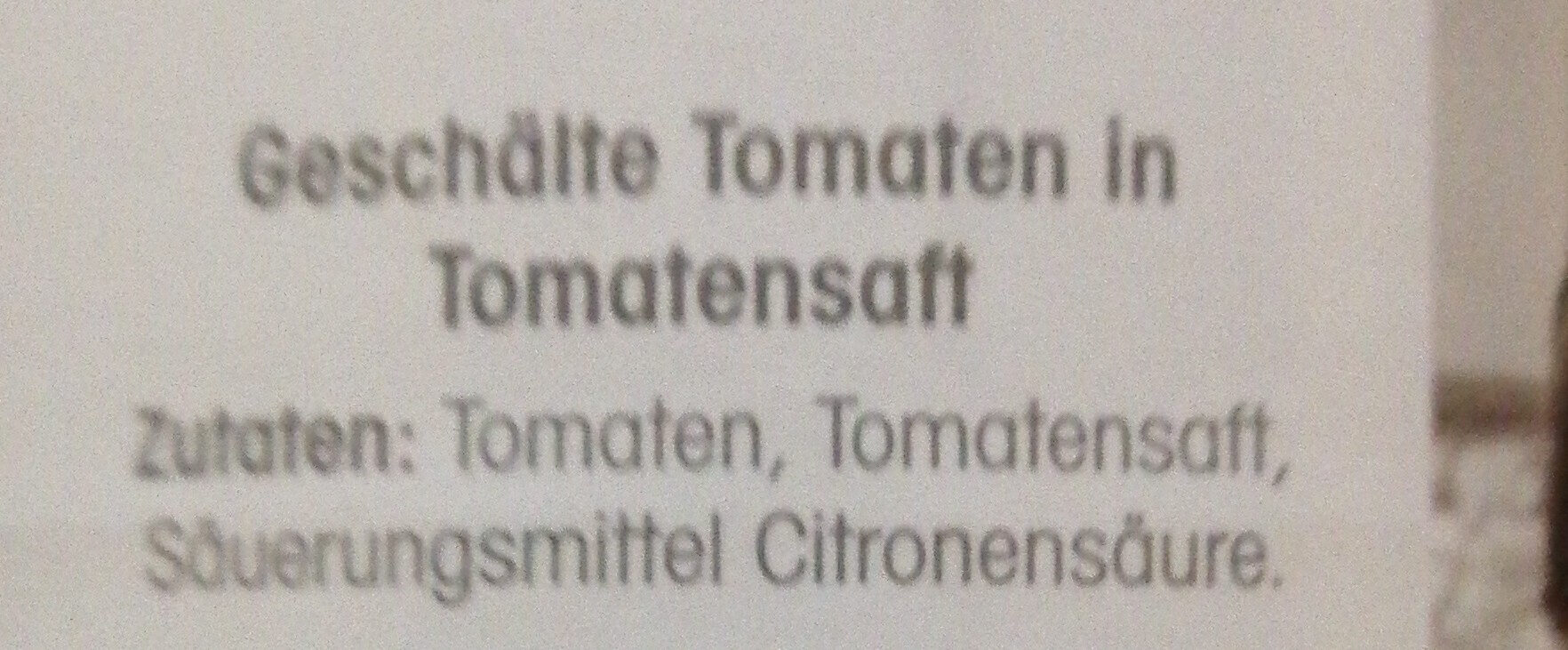Geschälte Tomaten in Tomatensaft - Ingredients - de
