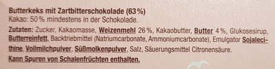 Butterkeks mit Zartbitterschokolade - Ingredients - de