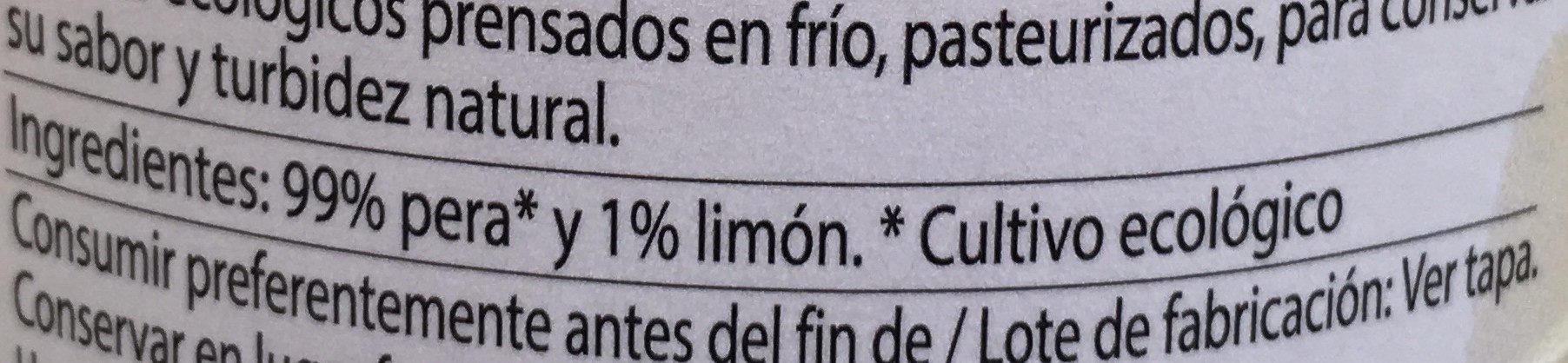 Zumo de pera y limón - Ingredientes - fr