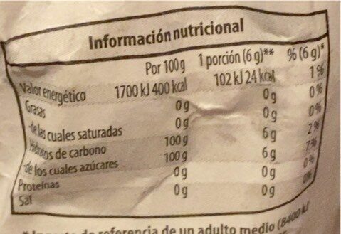Azucar blanco - Nutrition facts - es