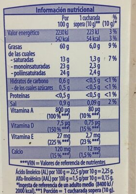 Margarina con calcio - Informació nutricional - fr