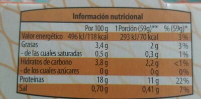 Potón en salsa amaricana - Nutrition facts - es