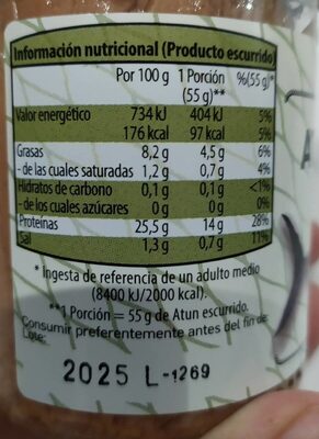 Atún claro en aceite de oliva - Nutrition facts - es