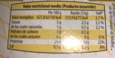 Patas de pota en aceite de girasol - Nutrition facts - es