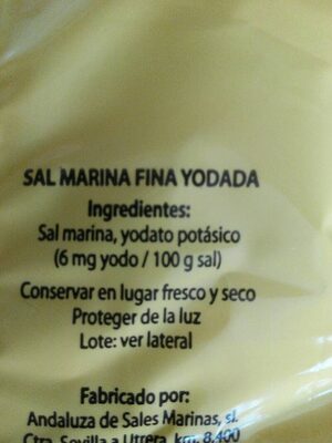 Sal marina - Ingredients - es