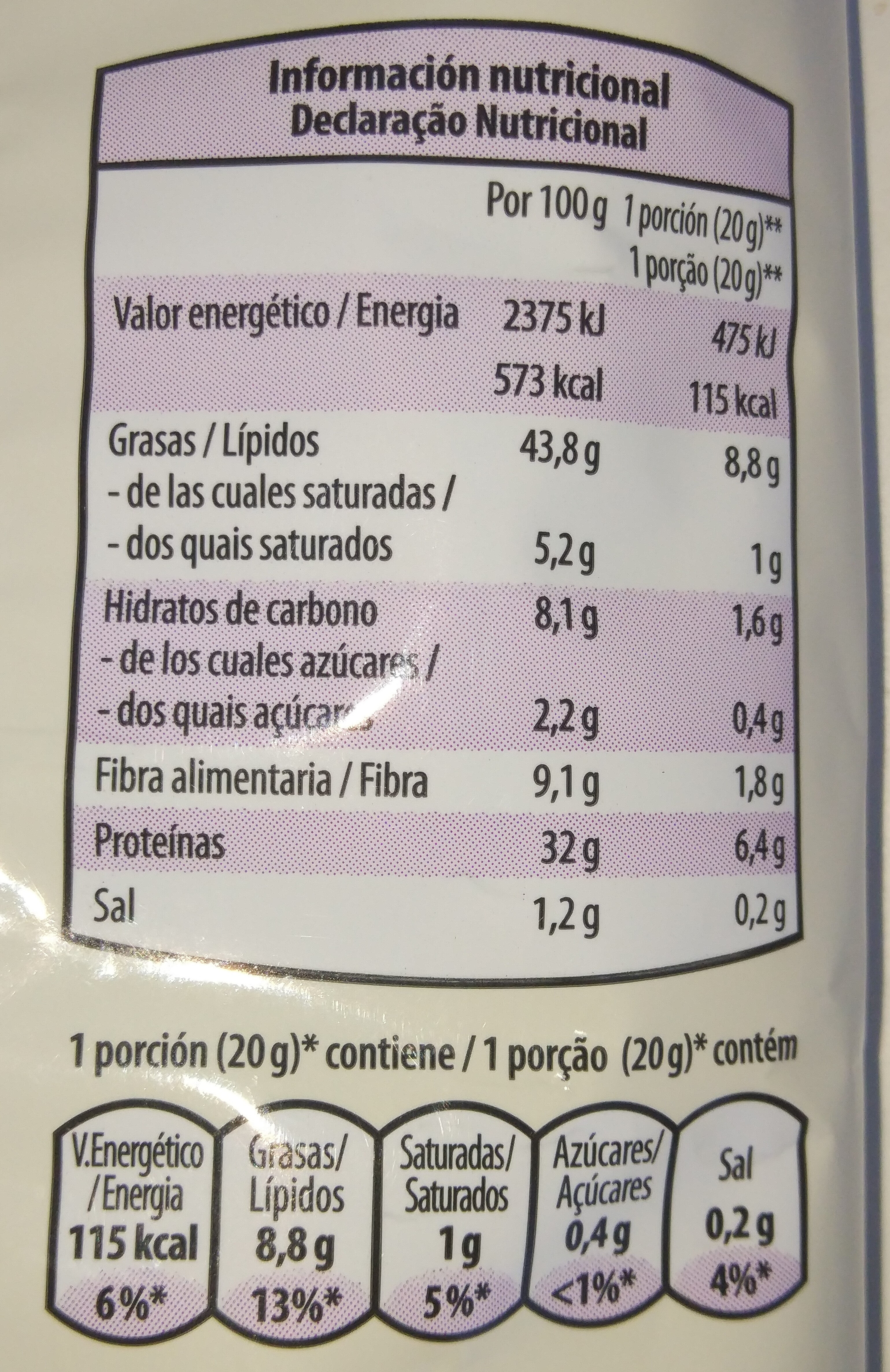 Pipas Gigantes Aguasal - Nutrition facts - es