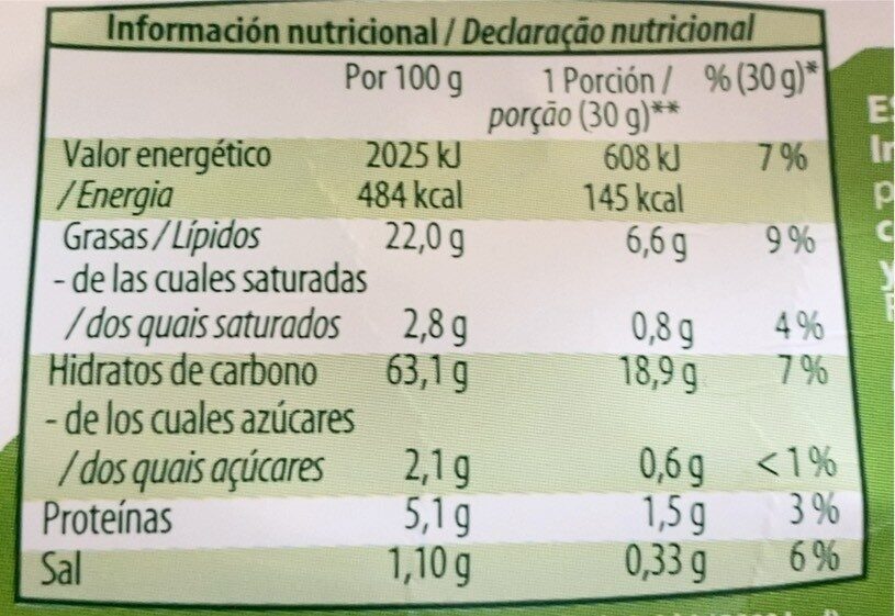 Tortilla maíz - Nutrition facts - es