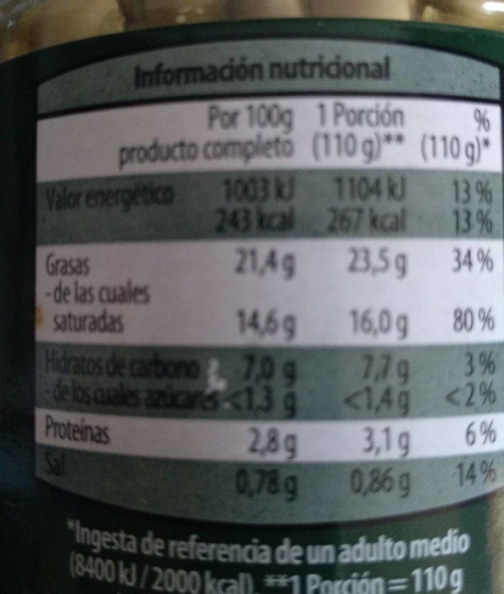 Habitas baby fritas en aceite de oliva - Informació nutricional - es