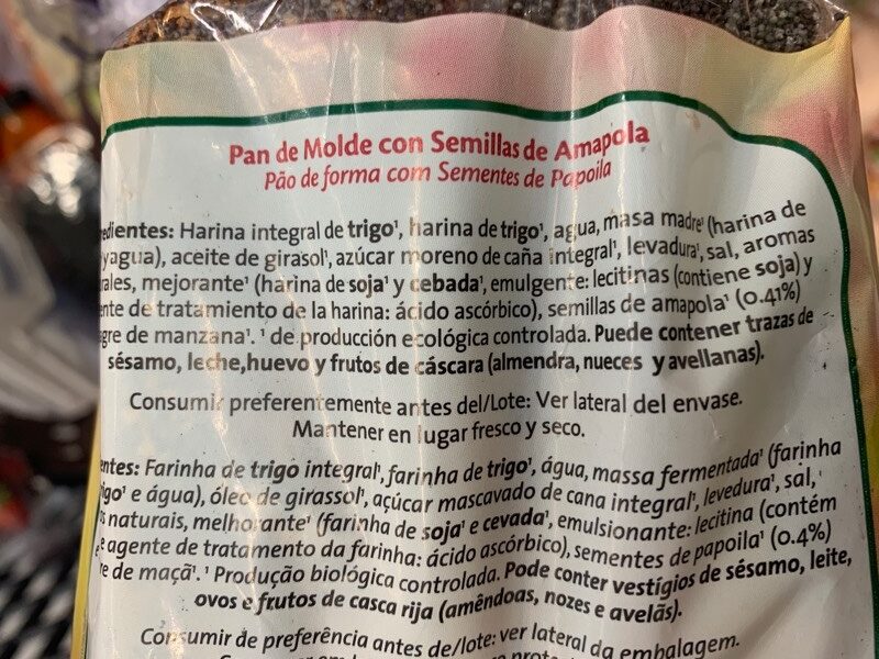 Pan de molde con semillas de amapola - Ingredients - es