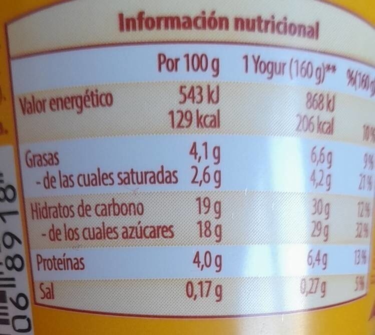 Yogurt azucarado con grageas de chocolate - Nutrition facts - es