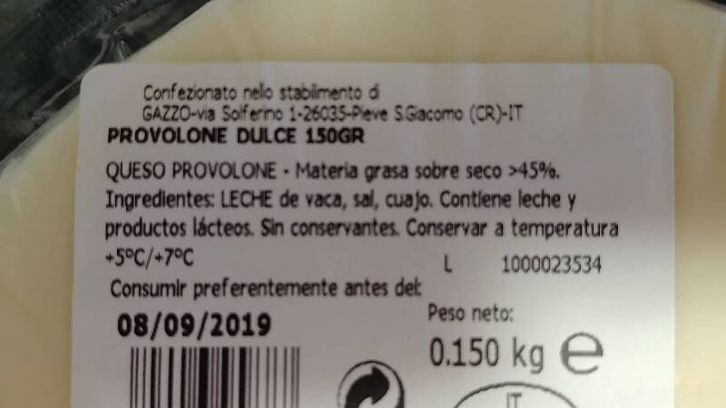 Provolone con orégano - Ingredients - es