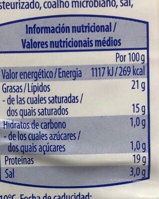 Queso madurado - Informació nutricional - es