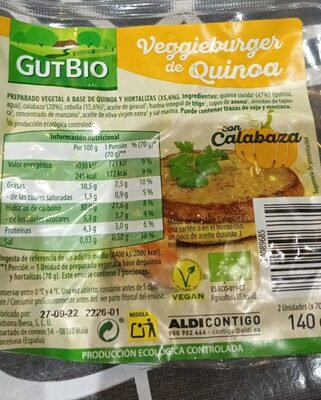 Veggieburguer de Quinoa con calabaza - Producto